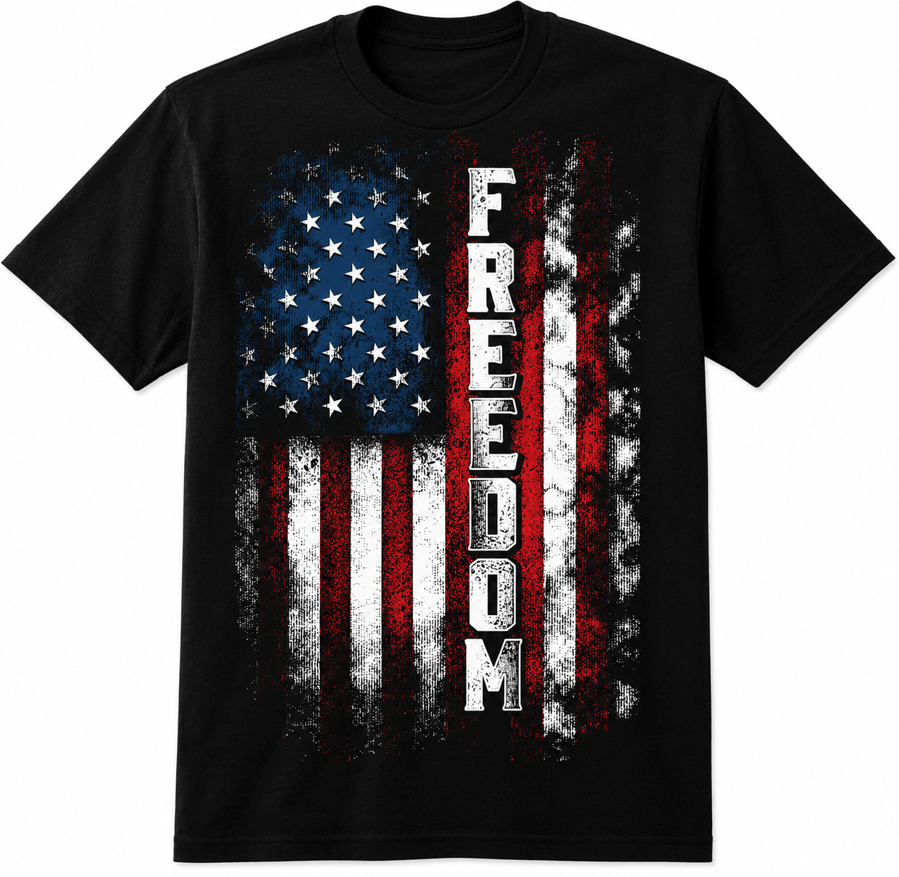 FREEDOM Distressed American Flag T-Shirt | LockerRoom Ink