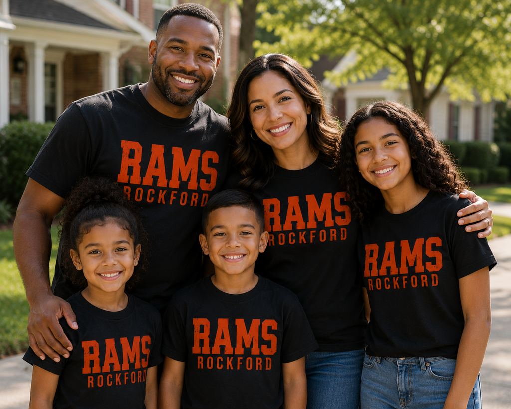 Rockford Rams Distressed T-Shirt | Gildan Heavy Cotton