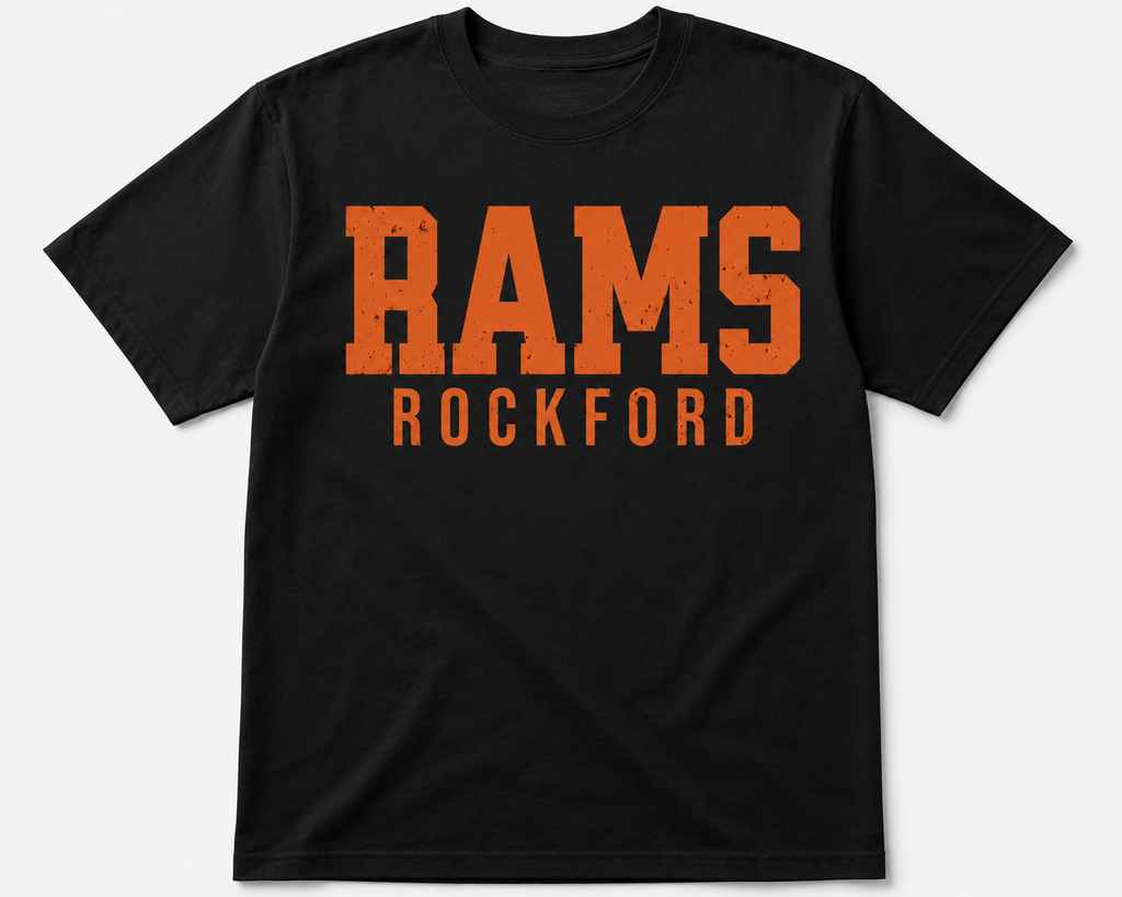 Rockford Rams Distressed T-Shirt | Gildan Heavy Cotton