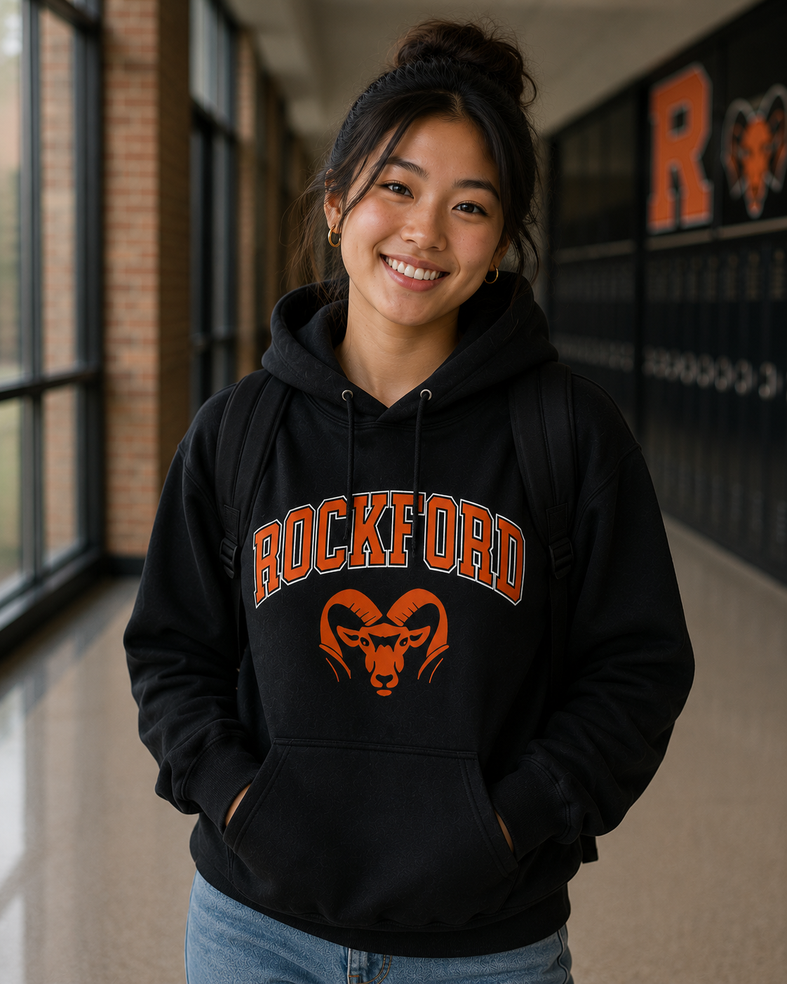 Rockford Rams Hoodie Gildan Heavy Blend