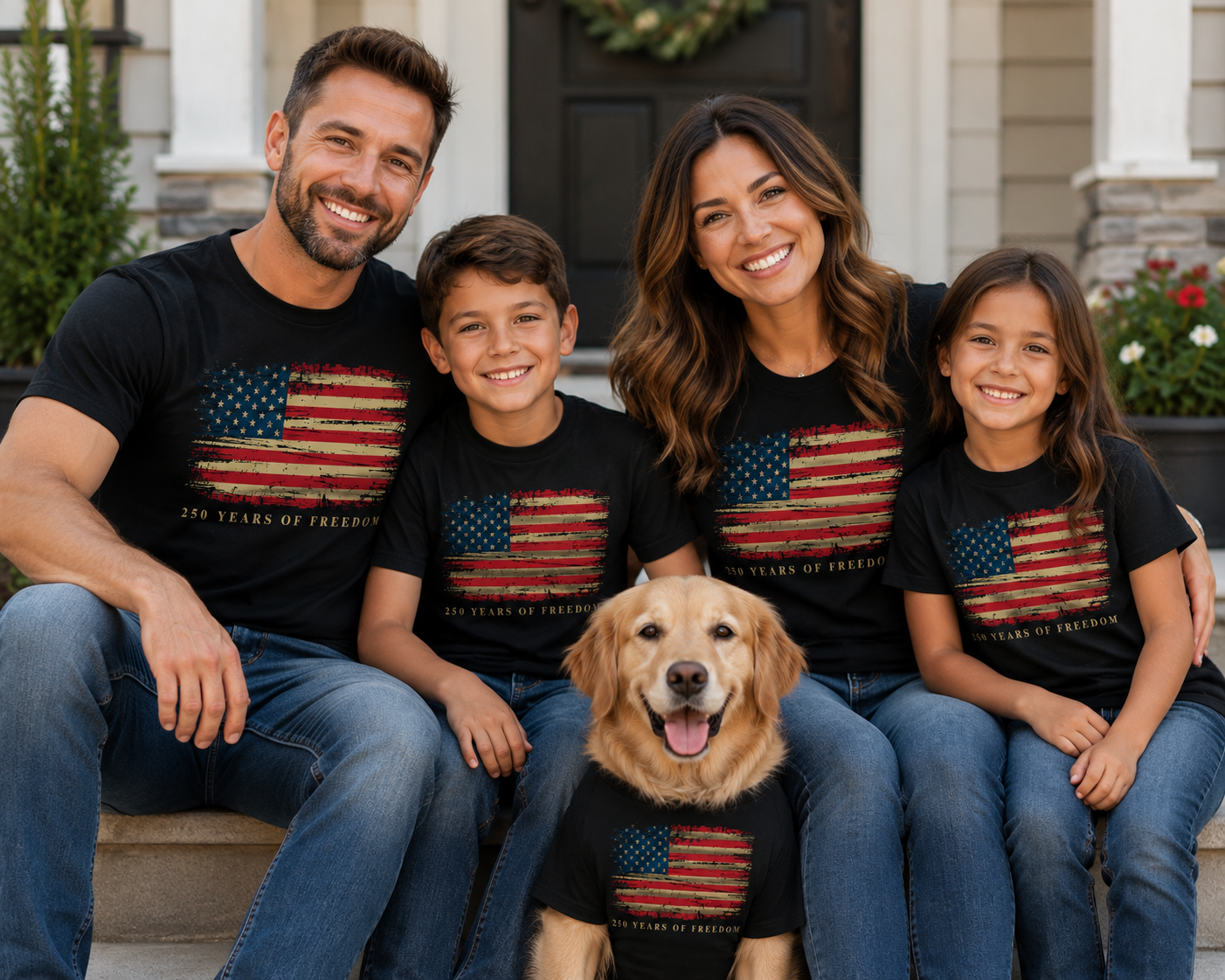 America 250 Distressed American Flag T-Shirt | LockerRoom Ink