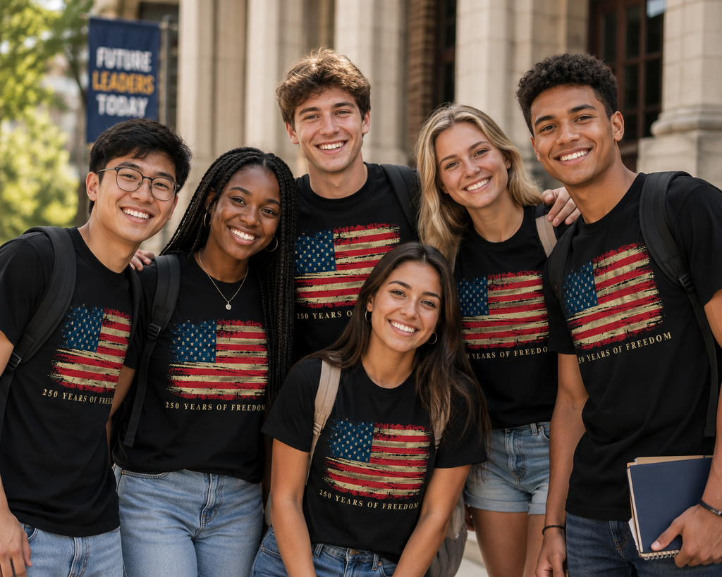 America 250 Distressed American Flag T-Shirt | LockerRoom Ink