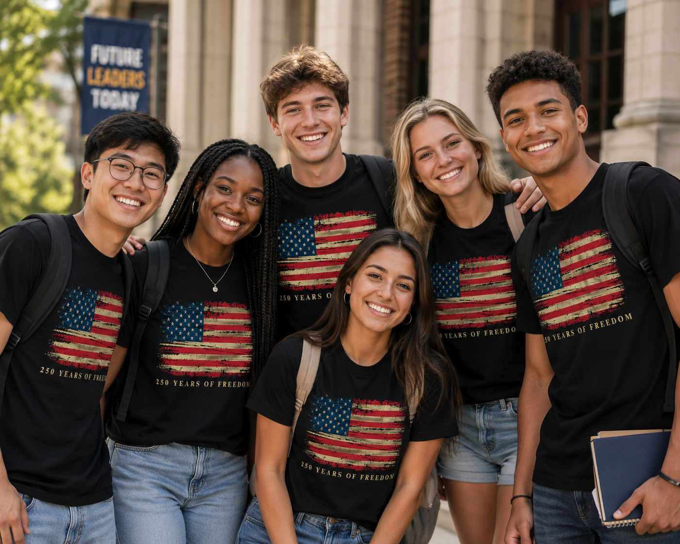 America 250 Distressed American Flag T-Shirt | LockerRoom Ink