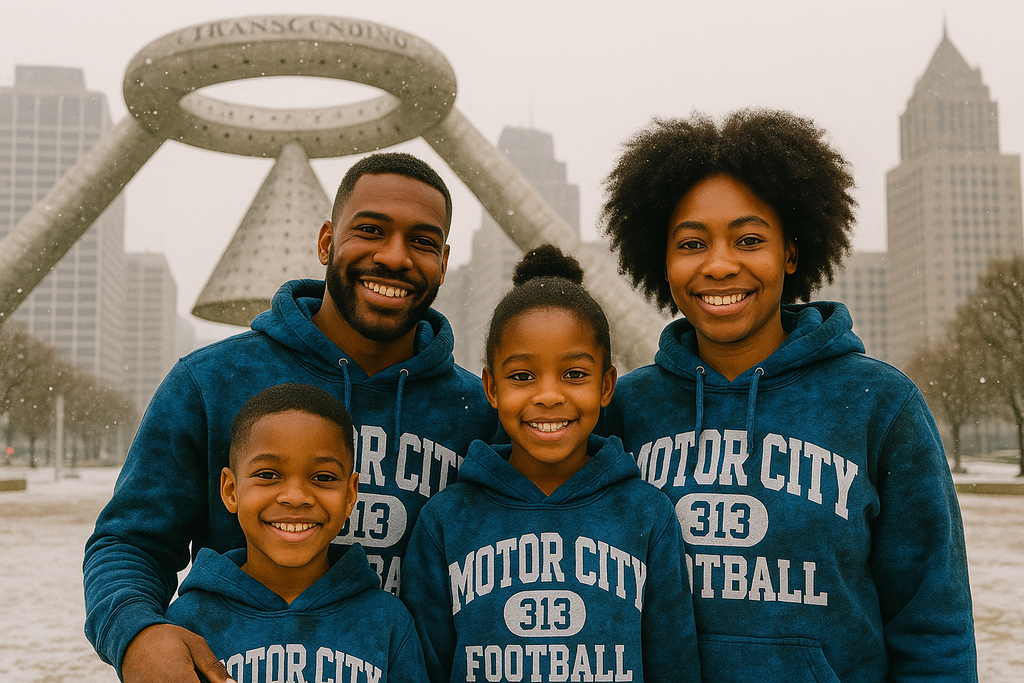 Motor City 313 Football Tie-dye Hoodie